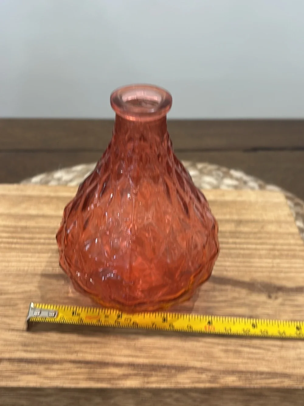Vintage-Style Pink Glass Bud Vase - Home Accents